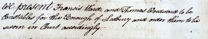 1801 Court Rolls Entry