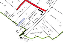 Map showing old road