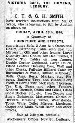 Victoria Cafe Sale Advert