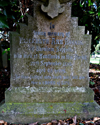 Elizabeth Boggis Inscription