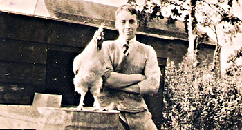 Gerald with cockerel